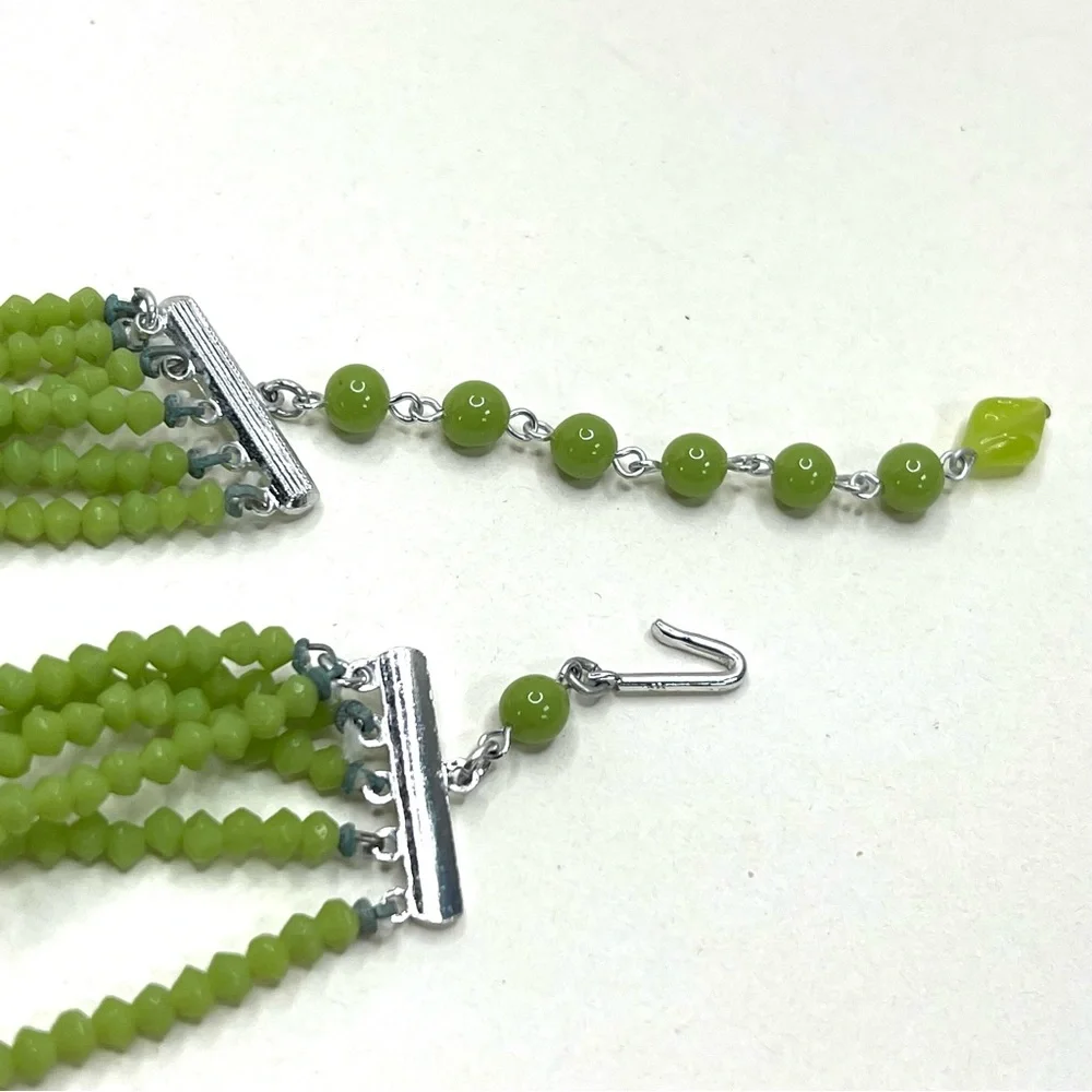 3 Vintage Glass Bead Multi Strand Necklaces marked Japan